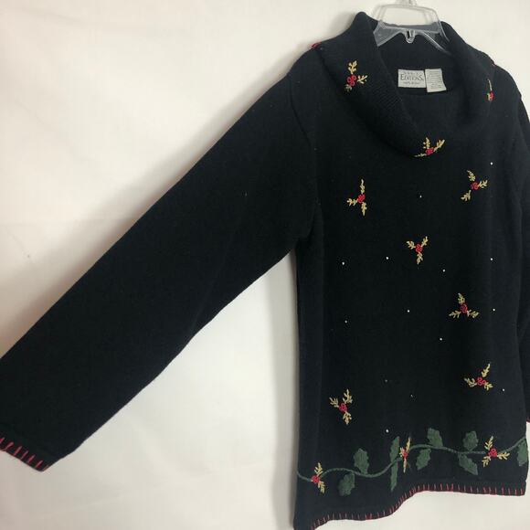 Basic Editions Holiday Vintage Ramie Blend Cowl Neck Sweater Size L - Picture 5 of 9